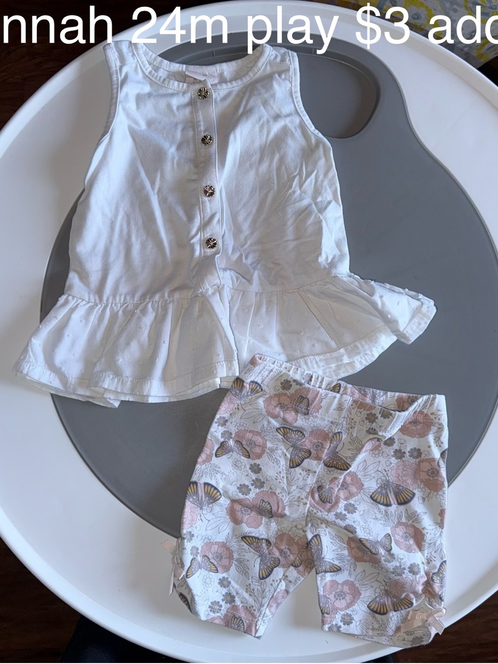Savannah Girls White Peplum Tank & Pink Floral Shorts Set
